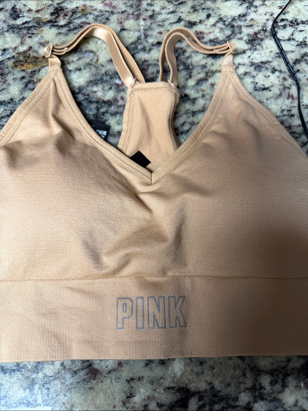 PINK Victoria's Secret Seamless Sports Bralette in Nude